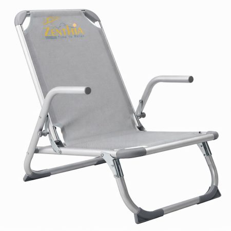 Γκρί Πτυσσόμενη Καρέκλα Με Αλουμίνιο Σκελετό , 56(W) Χ 60(D) Χ 65(H)cm