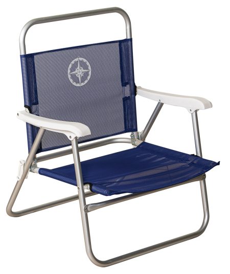 Μπλέ Πτυσσόμενo Καρεκλάκι Παραλίας Με Αλουμίνιο Σκελετό Και Διάτρητο Ύφασμα 1 x 1 , 60 x 63 x 27/80(h)cm