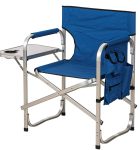 Μπλέ Πτυσσόμενη Πολυθρόνα Σκηνοθέτη Παραλίας Με Πτυσσόμενο Τραπεζάκι Αλουμίνιο Σκελετό Και Πολυεστερικό Ύφασμα , 49 x 64 x 42/82(h)cm