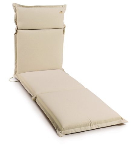 Εκρού Αδιαβροχοποιημένο Μαξιλάρι Για Ξαπλώστρα Με Φερμουάρ 196 x 58 x 10cm