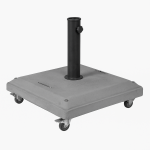 Γκρί Τσιμεντένια Βάση Ομπρέλας 37Kgr , Με Ρόδες