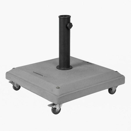 Γκρί Τσιμεντένια Βάση Ομπρέλας 37Kgr , Με Ρόδες