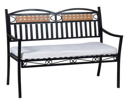 Μεταλλικός Καναπές 2 Θέσεων Με Μαξιλάρι 123 x 57 x 89(h)cm