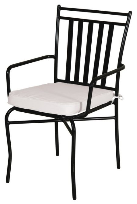 Στοιβαζόμενη Μεταλλική Πολυθρόνα Με Μαξιλάρι 57 x 59 x 90(h)cm